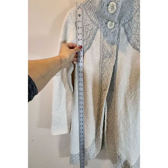 PrAna Angelic Duster Oatmeal 2 Button Mohair Wool Blend Cardigan Women’s Medium - Picture 8 of 11